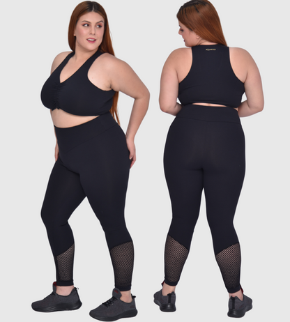 Comfortable High-Waist Plus Size Legging with Mesh