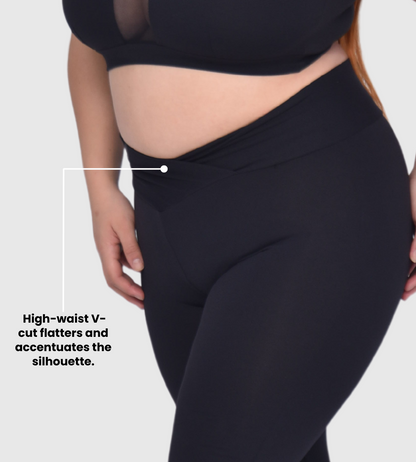 High-Waist Plus Size Leggings with Mesh Detail