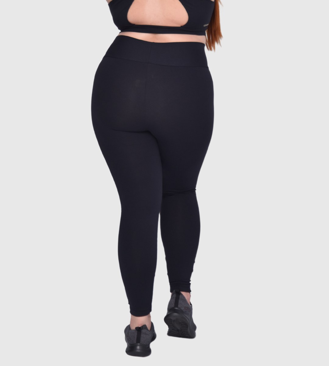 High-Waist Plus Size Leggings with Mesh Detail