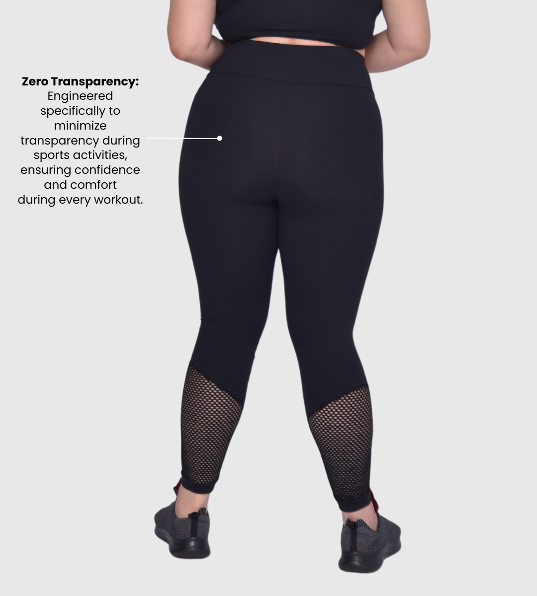 Comfortable High-Waist Plus Size Legging with Mesh