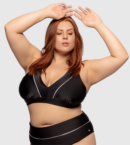 Halkei Plus Size Black & White Bikini