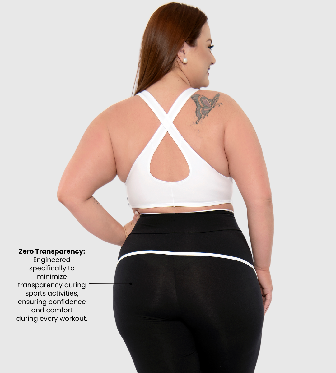 Sculpting Plus Size High-Compression Leggings Black and White