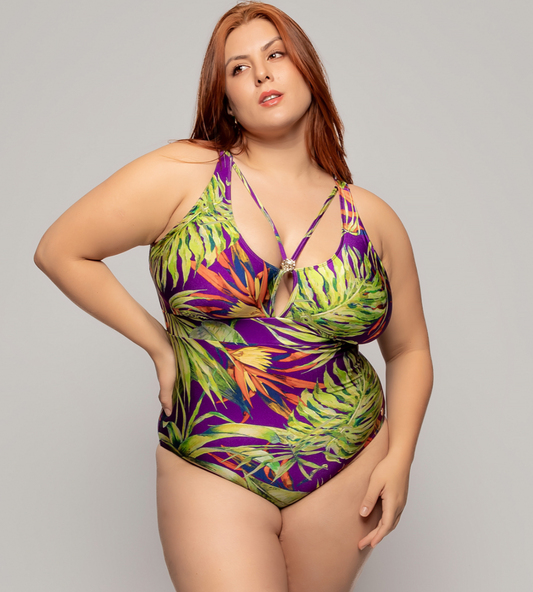 Marrie Plus Size Tropical Swimsuit with UV Protection