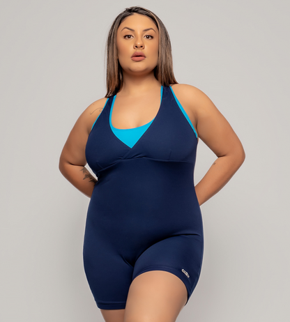 Plus Size Hydro-Fitness Swimwear with Shorts