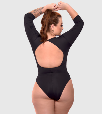 Plus Size Fitness Bodysuit with UV Protection