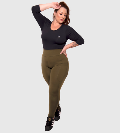 Plus Size Fitness Bodysuit with UV Protection