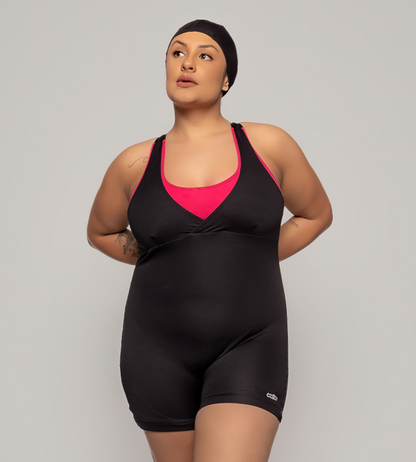 Plus Size Hydro-Fitness Swimwear with Shorts