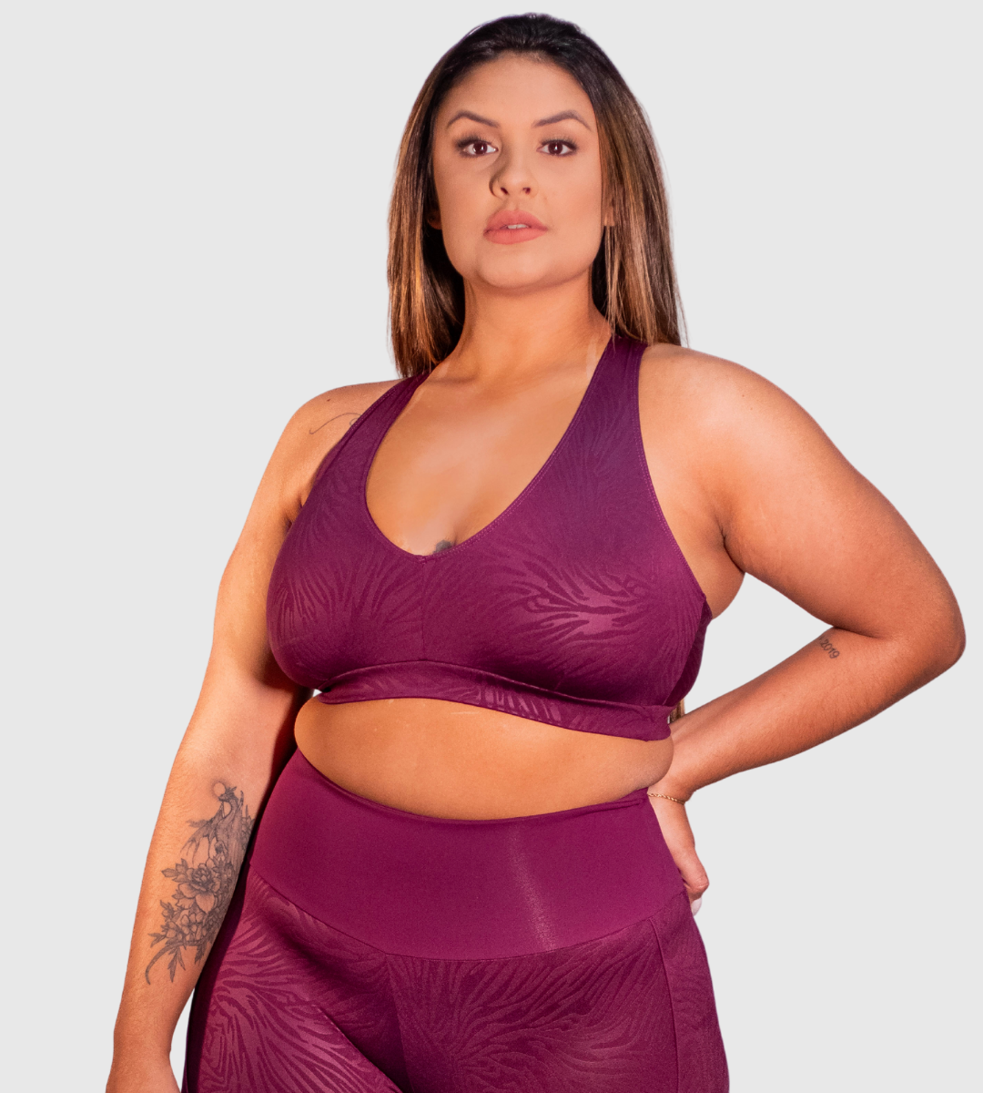 Elegant V-Neck Plus Size Sports Bra