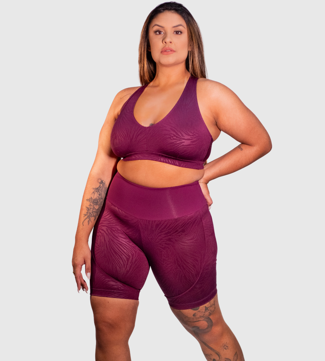 Plus Size High Waisted Compression Shorts with Cellulite-Masking Technology